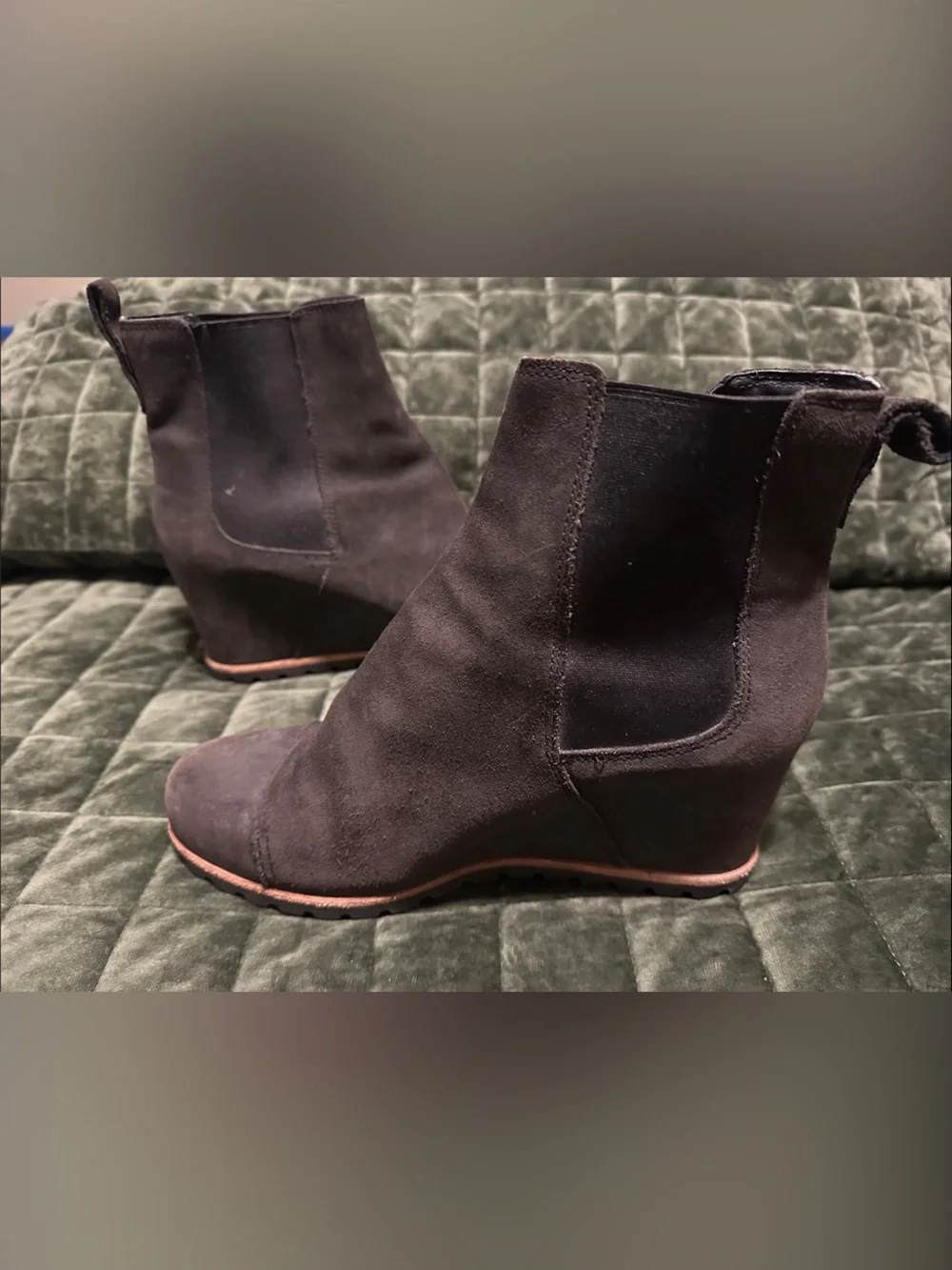 UGG Black Suede Cap-Toe Ankle Booties